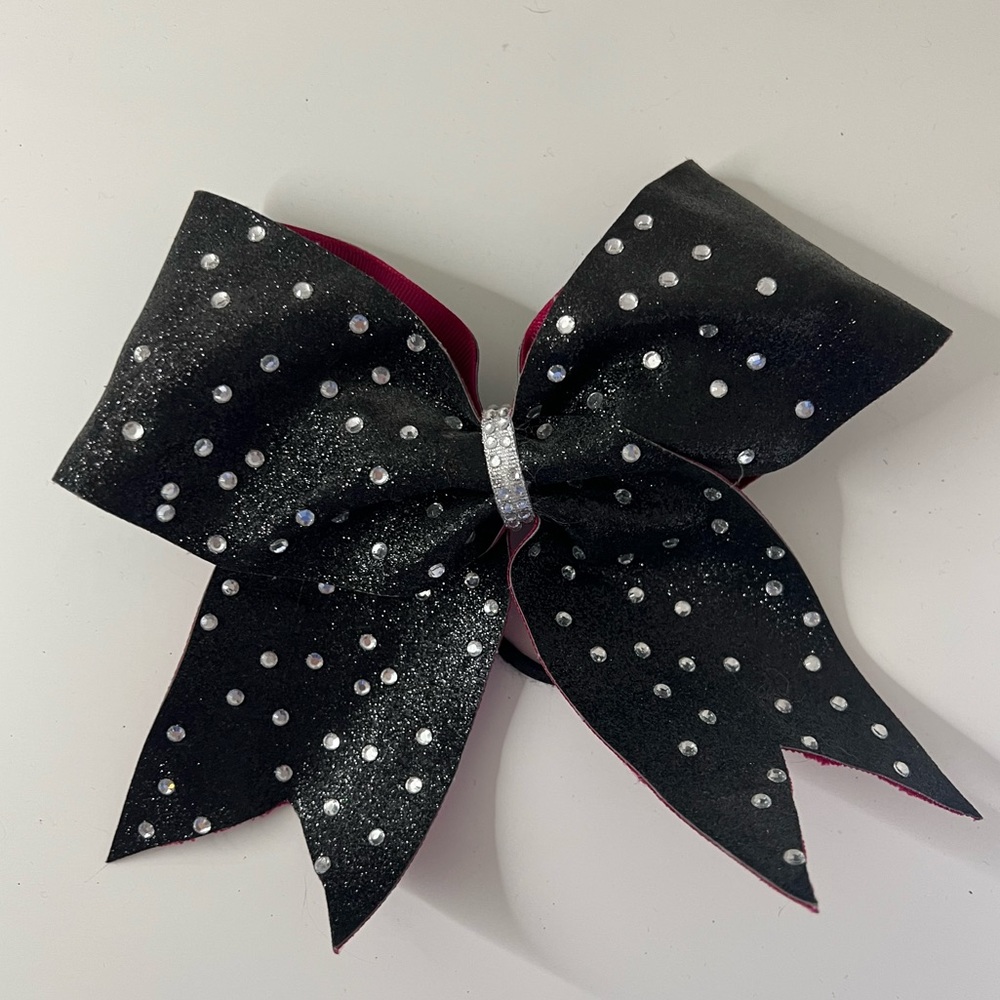 Black Rhinestone Competition Cheer Bow